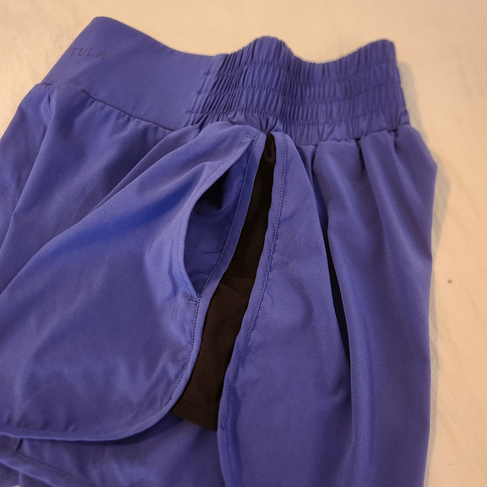 P'TULA Flow Running Shorts Persian Blue Sz Medium - Picture 9 of 10